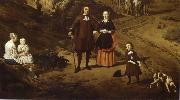 REMBRANDT Harmenszoon van Rijn, Portrait of a couple with two children and a Nursemaid in a Landscape